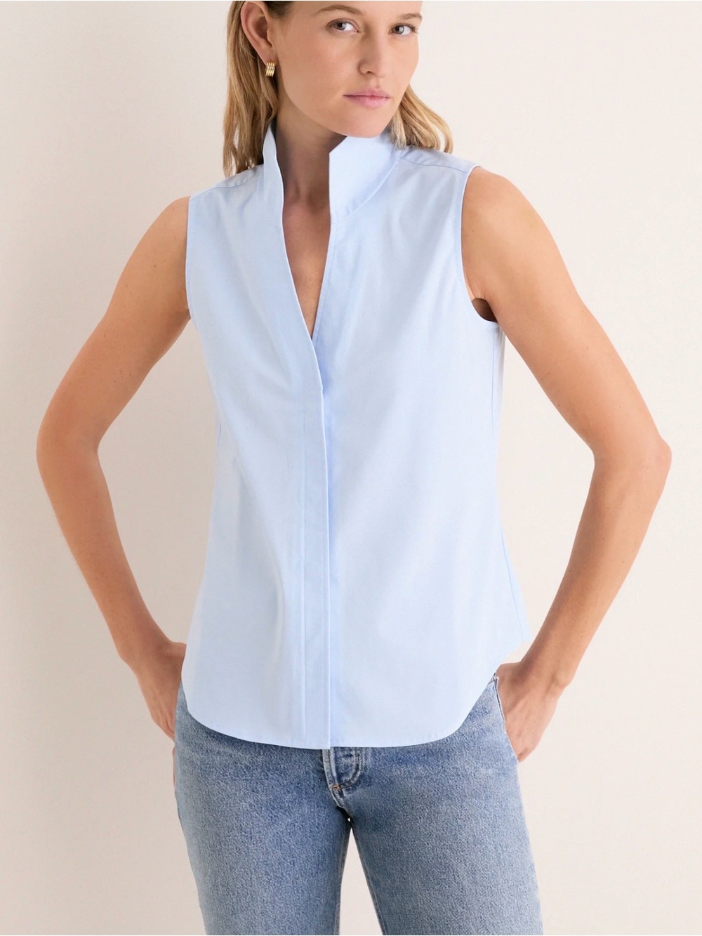 Tuckernuck Besette Sleeveless Top French Blue NWT Medium